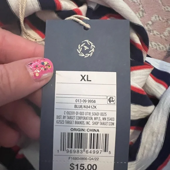 Universal Thread Blue and Red Striped Dress size xl - Picture 2 of 5